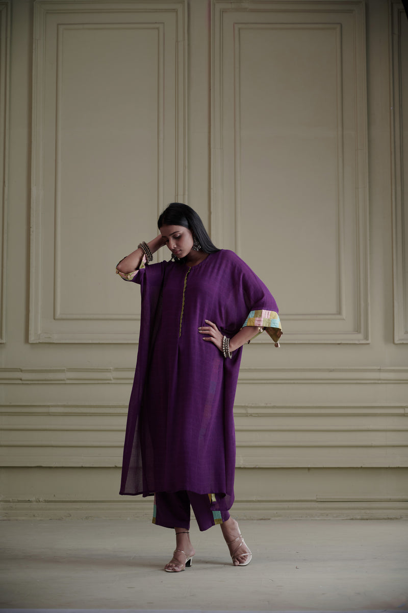 Aakar Purple Kaftan Set