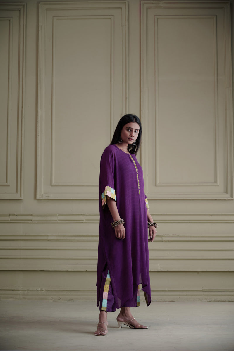 Aakar Purple Kaftan Set