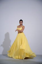 Gul Yellow Lehenga Set With Cape