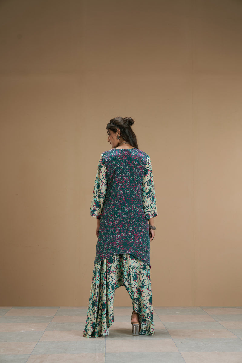 Taabir Assymetrical Kurta With Flared Pants