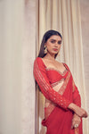 Rang organza saree with hand embroidered blouse