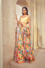 Gul Lehenga Saree with cowl neck top