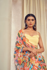 Gul Lehenga Saree with cowl neck top