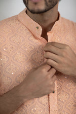 Tropical Peach Kurta Set