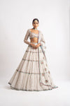 White Multi Tier Multi Color Lehenga Set