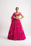 Fuschia Multi Tier Lehenga Set