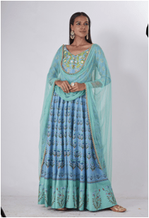 Printed Anarkali set- EK201A