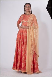 Printed Anarkali Set- EK203A