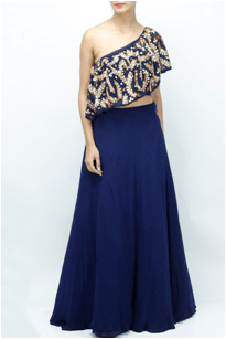 Crop Top And Skirt- EK116