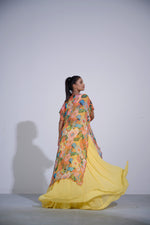 Gul Yellow Lehenga Set With Cape